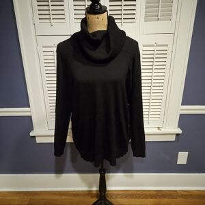 Cable & Gauge Elegant Black Cowl Neck Sweater